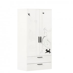 Двухстворчатый шкаф комбинированный Джоли ЛД 535.040, Серый шелк в Стерлитамаке - предосмотр