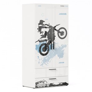 2-створчатый шкаф комбинированный Мотокросс ЛД 535.040, Серый шелк в Стерлитамаке