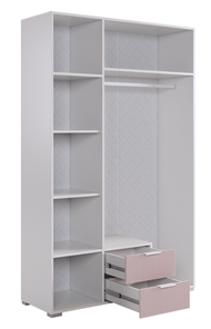 Шкаф трехдверный с ящиками Зефир 109.02 (белое дерево/пудра розовая (эмаль)) в Стерлитамаке - предосмотр 2