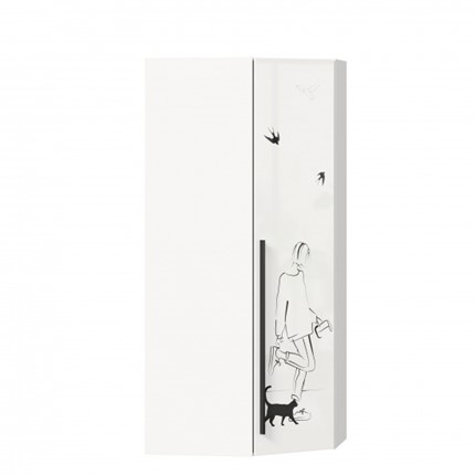 Распашной угловой шкаф Джоли 45 ЛД 535.030, Серый шелк в Уфе - изображение