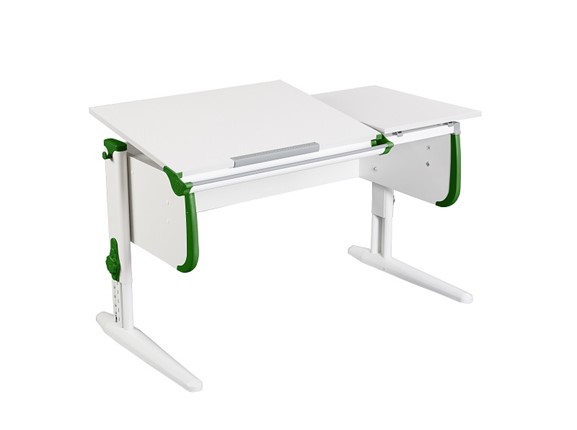 Детский стол-трансформер 1/75-40 (СУТ.25) белый/белый/Зеленый в Уфе - изображение