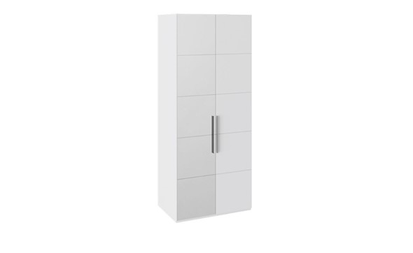 Распашной шкаф Наоми с 1 зеркальной левой дверью, цвет Белый глянец СМ-208.07.04 L в Стерлитамаке - изображение