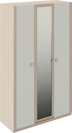 Шкаф распашной Глэдис М23 (Шимо светлый/Белый текстурный) в Стерлитамаке - изображение
