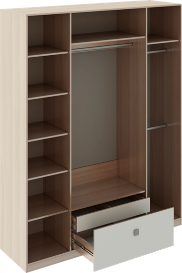 Распашной шкаф Глэдис М24 (Шимо светлый/Белый текстурный) в Стерлитамаке - изображение 1
