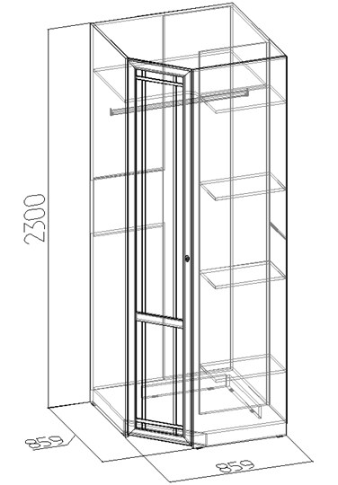 Угловой шкаф Sherlock 63+ фасад стандарт, Дуб Сонома в Салавате - изображение 2