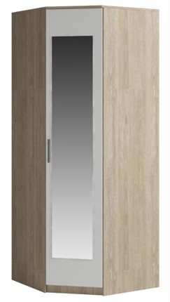 Шкаф угловой Светлана, с зеркалом, белый/дуб сонома в Салавате - изображение