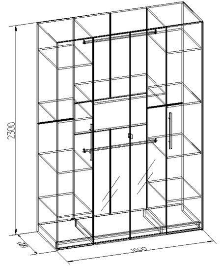 Шкаф распашной Bauhaus 9, Дуб Сонома в Стерлитамаке - изображение 1