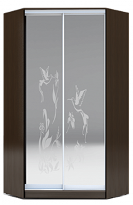 Шкаф 2400х1103, ХИТ У-24-4-66-03, колибри, 2 зеркалами, венге в Стерлитамаке