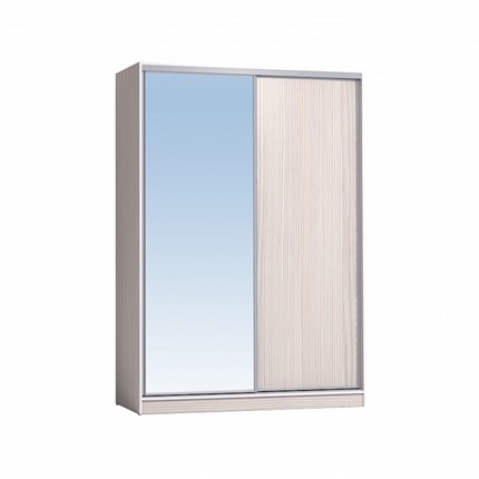 Шкаф 2-х дверный 1600 Домашний Зеркало/ЛДСП, Бодега светлый в Уфе - изображение