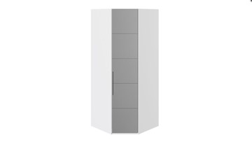 Угловой шкаф Наоми с зеркальной правой дверью, цвет Белый глянец СМ-208.07.07 R в Уфе - предосмотр