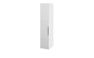 Распашной шкаф Наоми с зеркальной дверью правый, цвет Белый глянец СМ-208.07.02 R в Стерлитамаке - предосмотр