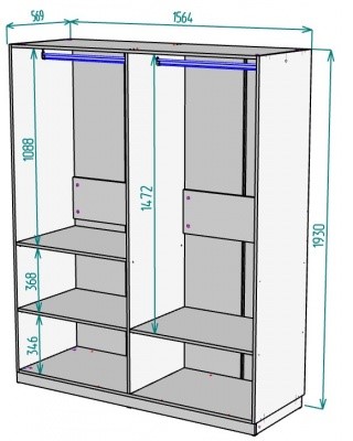 Шкаф четырехдверный Arvid H233 (ЯАС) в Стерлитамаке - изображение 1