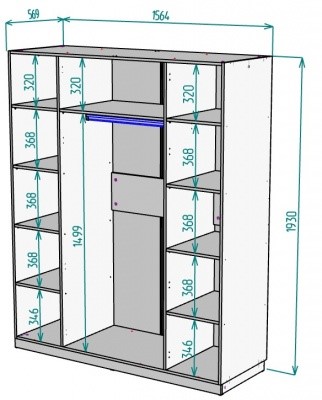 Шкаф четырехдверный Arvid H240 (Белый) в Стерлитамаке - изображение 1