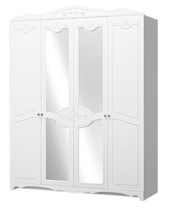Шкаф четырехдверный Лотос ШР-4 (Белый) 2 зеркала в Салавате
