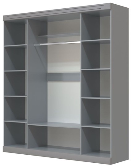 Шкаф четырехдверный в спальню Олимп ШР-4 (антрацит) 2 зеркала в Стерлитамаке - изображение 1