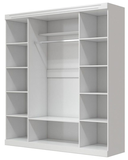 Шкаф четырехдверный в спальню Олимп ШР-4 (Белый) 2 зеркала в Уфе - изображение 1