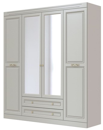 Шкаф четырехдверный в спальню Олимп ШР-4 (Фисташковый) 2 зеркала в Уфе - изображение