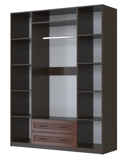 Шкаф четырехстворчатый в спальню Кантри, лак орех ШР-4, с 2мя зеркалами в Стерлитамаке - изображение 1