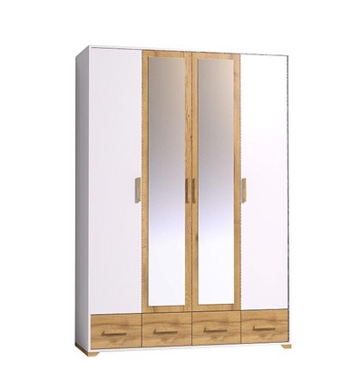 Шкаф в спальню Айрис 555, Белый-Дуб золотистый в Стерлитамаке - изображение