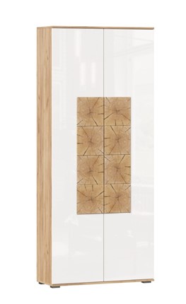 Шкаф двухстворчатый Фиджи с декоративными накладками 659.310, Дуб Золотой/Белый в Стерлитамаке - изображение
