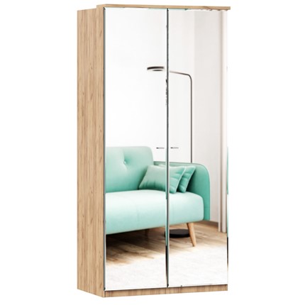 Шкаф двухстворчатый с 2-мя зеркалами Фиджи, 659.233, цвет белый в Стерлитамаке - изображение