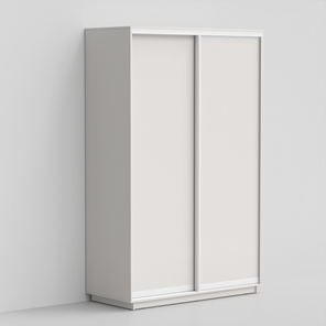 Шкаф 2-х створчатый ЭКО-Сим Д 220х140х60, Белый матовый/белый глянец в Уфе