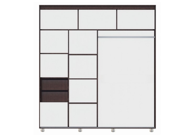 Шкаф Комфорт №12 2.0 с фигурными зеркалами, Ясень анкор светлый в Стерлитамаке - изображение 1