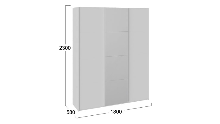Шкаф трехдверный Траст, цвет Белый снег, Белый снег/Зеркало СШК 2.180.60-11.13.11 в Стерлитамаке - изображение 2