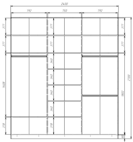 Шкаф 3-х дверный MAX МШ-27-6-24-222, Профиль Черный/Цвет Белый/с белой пленкой Oracal в Стерлитамаке - изображение 1