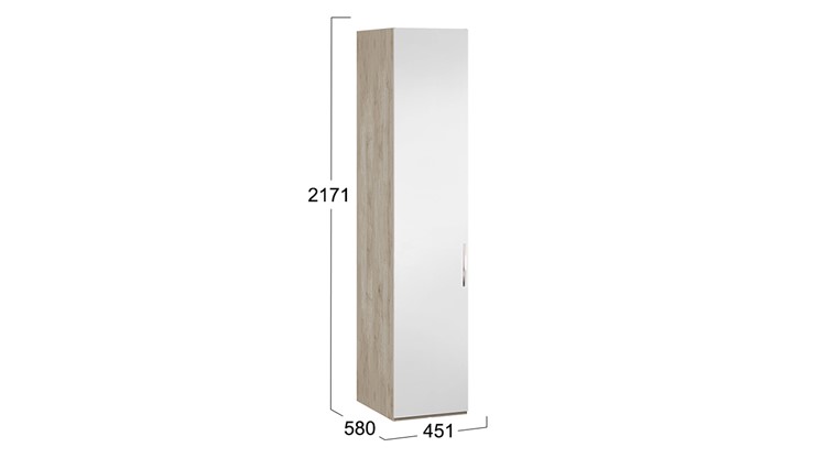 Шкаф одностворчатый Эмбер левый СМ-348.07.002 L (Баттл Рок/Серый глянец) в Стерлитамаке - изображение 1