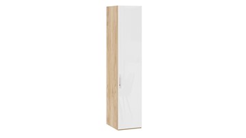 Шкаф одностворчатый Эмбер СМ-348.07.001 (Яблоня Беллуно/Белый глянец) в Стерлитамаке