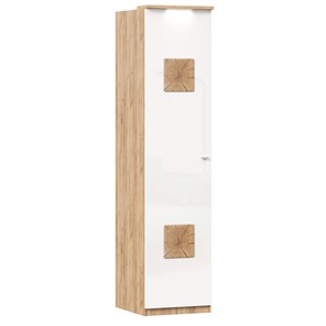 Шкаф одностворчатый с декор. накладками Фиджи 659.225, белый в Салавате - предосмотр
