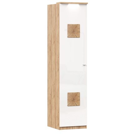 Шкаф одностворчатый с декор. накладками Фиджи 659.225, белый в Салавате - изображение