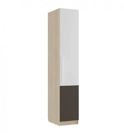 Пенал шкаф Илия М4 туя светлая/ шоколад / белый в Стерлитамаке - изображение