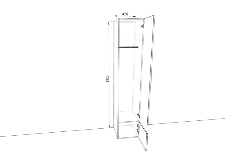 Распашной шкаф 450х500х2325мм (Ш4319З) Белый/Жемчуг в Стерлитамаке - изображение 1