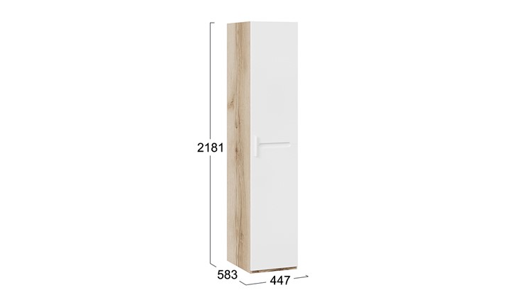 Шкаф для белья Фьюжн  ТД-260.07.01 (Дуб Делано, Белый глянец) в Стерлитамаке - изображение 3