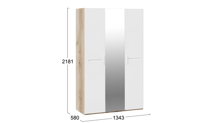 Шкаф распашной Фьюжн ТД-260.07.43 (Дуб Делано, Белый глянец) в Стерлитамаке - изображение 3