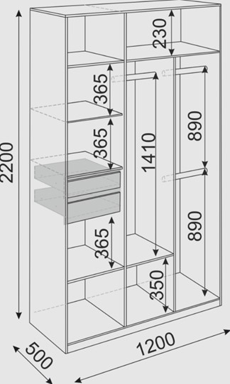 Шкаф распашной Глэдис М23 (Шимо светлый/Белый текстурный) в Стерлитамаке - изображение 2