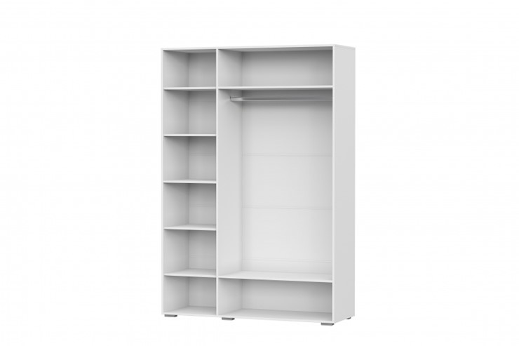 Шкаф 3х-дверный Соло, белый/белый глянец/венге в Стерлитамаке - изображение 1