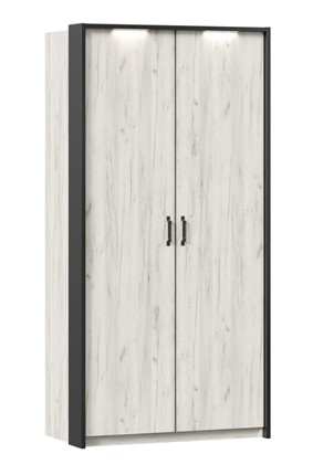 Шкаф 2-створчатый Техно с паспарту, Дуб крафт белый в Уфе - изображение