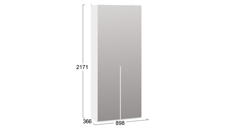 Шкаф двустворчатый Порто (366) СМ-393.07.224 (Белый жемчуг/Белый жемчуг) в Стерлитамаке - изображение 3