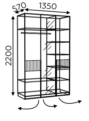 Шкаф трехдверный распашной Моника в Стерлитамаке - изображение 1