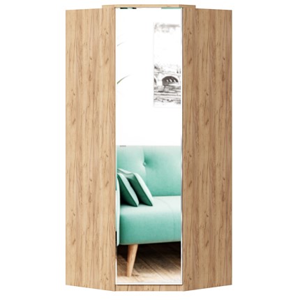 Шкаф угловой 45 с зеркалом Фиджи ЛД 659.249, белый в Стерлитамаке - изображение