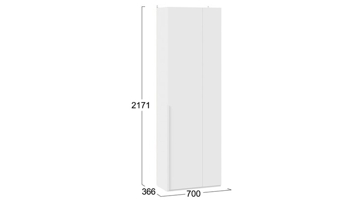 Шкаф для одежды Порто (366) СМ-393.07.231 (Белый жемчуг/Белый софт) в Стерлитамаке - изображение 3