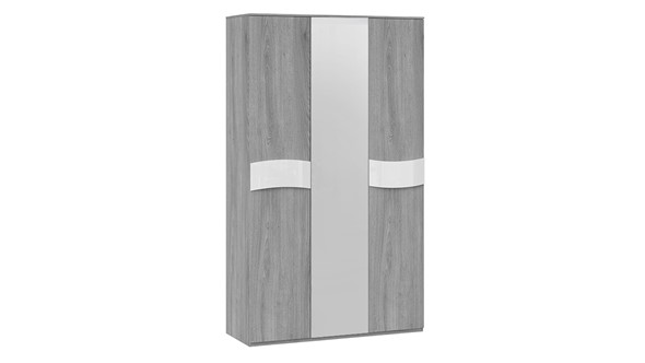 Распашной шкаф Миранда (Дуб Гамильтон/Белый глянец) в Стерлитамаке - изображение