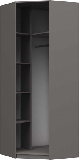 Распашной шкаф угловой Вива с зеркалом, Мокко глянец / Текстиль в Стерлитамаке - изображение 1