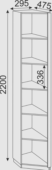 Угловой стеллаж Глэдис М25 (Шимо светлый/Белый текстурный) в Стерлитамаке - изображение 1