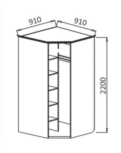 Угловой шкаф Ивушка-5, цвет Дуб беленый в Стерлитамаке - изображение 1