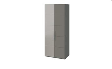 Шкаф распашной Наоми с 1 зеркальной левой дверью, цвет Фон серый, Джут СМ-208.07.04 L в Уфе