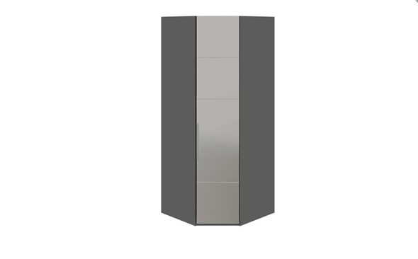 Угловой шкаф Наоми с зеркальной правой дверью, цвет Фон серый, Джут СМ-208.07.07 R в Стерлитамаке - изображение